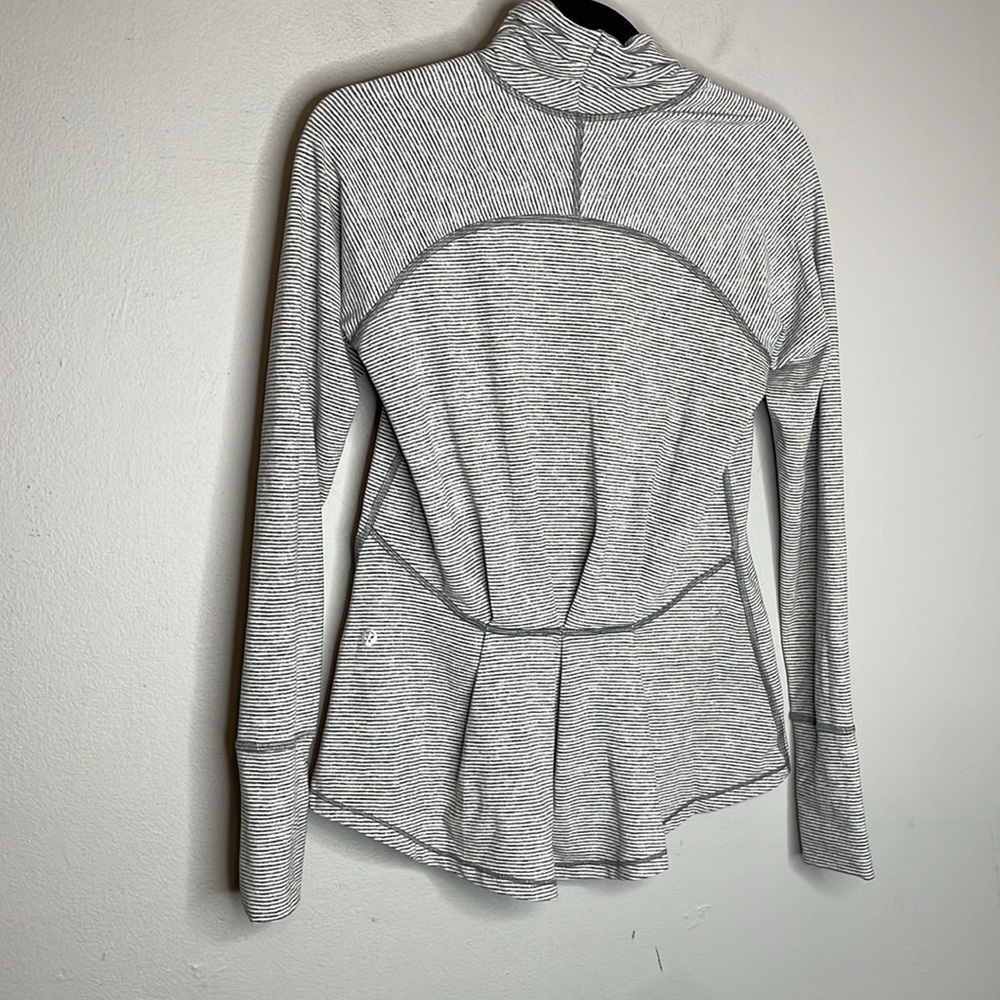 Lululemon | Warm Your Core Striped Long Sleeve Peplum Mock Neck - Picture 5 of 5